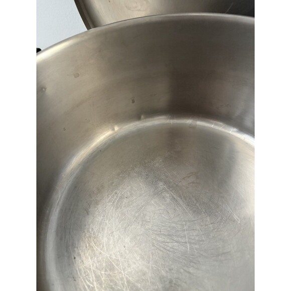 Vintage Revere Ware Copper Bottom 4 qt Pot Stainless Steel w/ Lid Clinton - Picture 9 of 16